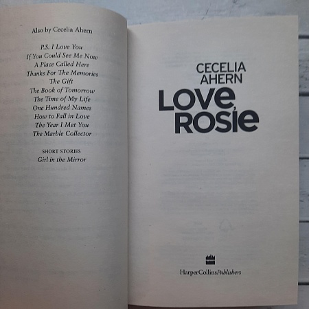 Love, Rosie (Where Rainbows End) film tie-in, Ahern, Cecilia